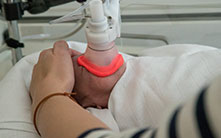 Preemie in lung function measurement, photo